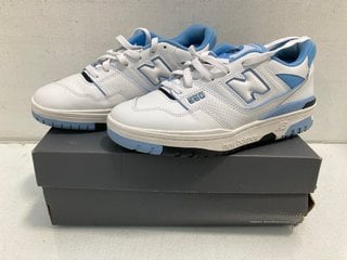 Lot 765  
            Marchington SR13 - Parcel Delivery Only 

                
NEW BALANCE 550 TRAINERS IN WHITE/BLUE-UK SIZE 7: LOCATION - G13