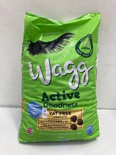 Lot 775  
            Marchington SR13 - Parcel Delivery Only 

                
12KG BAG OF WAGG ACTIVE GOODNESS COMPLETE DOG FOOD WITH CHICKEN-BBE 12/26: LOCATI...