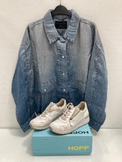 Lot 795  
            Marchington SR13 - Parcel Delivery Only 

                
ALL SAINTS HETTIE SHAKETT IN ILLUSION INDIGO -UK SIZE M TO INCLUDE PAIR OF HOFF L...