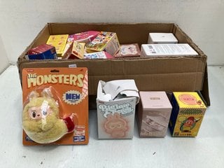 Lot 799  
            Marchington SR13 - Parcel Delivery Only 

                
QTY OF ASSORTED CHILDRENS TOYS TO INCLUDE POPMART THE MONSTERS MINI MARKET LABUBU...