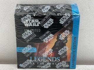 Lot 7  
            Marchington SR13 - Parcel Delivery Only 

                
STAR WARS: UNLIMITED LEGENDS OF THE FORCE CARBONITE BOOSTER DISPLAY (SEALED) - OR...