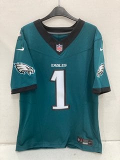 Lot 844  
            Marchington SR13 - Parcel Delivery Only 

                
NIKE MENS NFL BOSTON EAGLES FOOTBALL SHIRT IN GREEN -UK SIZE M: LOCATION - F16