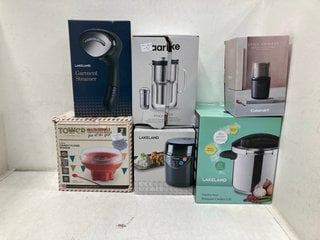 Lot 933  
            Marchington SR13 - Parcel Delivery Only 

                
6 X ASSORTED HOUSEHOLD ITEMS TO INCLUDE 5.5L STAINLESS STEEL PRESSURE COOKER: LOC...
