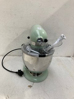 Lot 976  
            Marchington SR13 - Parcel Delivery Only 

                
KITCHEN AID ARTISAN STAND MIXER IN MINT GREEN -ORIGINAL RRP £499.00: LOCATION - F7