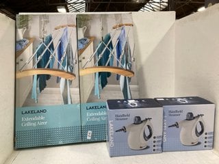 Lot 996  
            Marchington SR13 - Parcel Delivery Only 

                
2 X EXTENDABLE CEILING AIRERS TO INCLUDE 2 X HANDHELD STEAMERS: LOCATION - F6