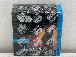 Lot 9  
            Marchington SR13 - Parcel Delivery Only 

                
STAR WARS: UNLIMITED LEGENDS OF THE FORCE CARBONITE BOOSTER DISPLAY (SEALED) - OR...