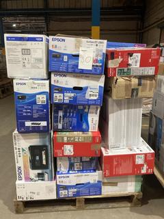 Lot 19  
            Birmingham Tech - Collection or Optional Delivery Available 

                
30 X OF UNTESTED PRINTERS TO INCLUDE HP, CANON, EPSON PRINTERS (ORIGINAL RRP - £2...