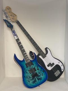 Lot 24  
            Birmingham Tech - Collection or Optional Delivery Available 

                
EMCORE BLASTER BASS GUITAR AND IBANEZ ELECTRIC GUITAR ONE BROKEN STRING GUITARS (...