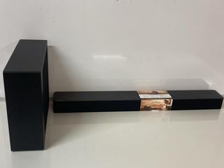 Lot 26  
            Birmingham Tech - Collection or Optional Delivery Available 

                
2 X HISENSE HS2100 SOUNDBAR & SUBWOOFER (ORIGINAL RRP - £178) IN BLACK. (POWER CA...