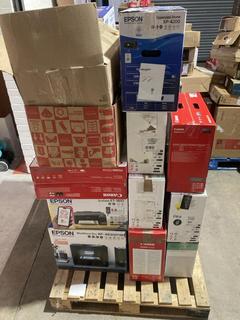 Lot 31  
            Birmingham Tech - Collection or Optional Delivery Available 

                
22 X OF UNTESTED PRINTERS TO INCLUDE HP, CANON,EPSON PRINTERS (ORIGINAL RRP - £16...