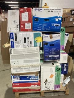 Lot 33  
            Birmingham Tech - Collection or Optional Delivery Available 

                
27 X OF UNTESTED PRINTERS TO INCLUDE HP, CANON, EPSON PRINTERS (ORIGINAL RRP - £1...