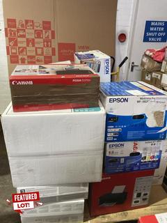 Lot 38  
            Birmingham Tech - Collection or Optional Delivery Available 

                
16 X OF UNTESTED PRINTERS TO INCLUDE HP, CANON, EPSON PRINTERS (ORIGINAL RRP - £1...