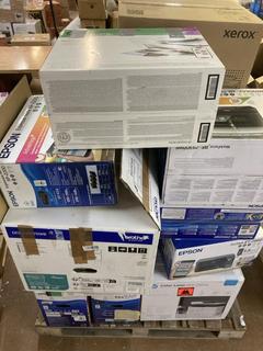 Lot 40  
            Birmingham Tech - Collection or Optional Delivery Available 

                
PALLET OF UNTESTED PRINTERS TO INCLUDE CANON, HP, EPSON PRINTERS (ORIGINAL RRP - ...