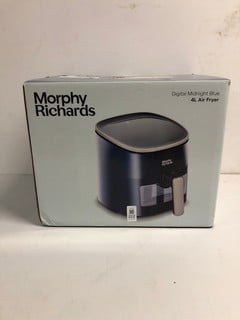 Lot 222  
            Nottingham SR3 - Delivery Only 

                
MORPHY RICHARDS 4L DIGITAL MIDNIGHT BLUE AIR FRYER