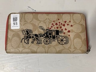 Lot 93  
            Nottingham SR3 - Delivery Only 

                
COACH HORSE AND CARRIAGE PATTERN WALLET
