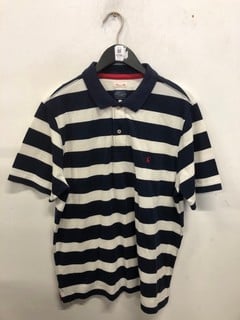 Lot 1096  
            Nottingham SR9 - Delivery Only 

                
JOULES BLACK/WHITE STRIPED POLO SHIRT UK SIZE XL