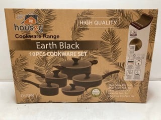 Lot 180  
            Nottingham SR9 - Delivery Only 

                
HOUSE COOKWARE RANGE EARTH BLACK 10PCS COOKWARE SET