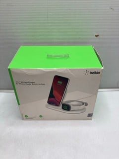 Lot 228  
            Nottingham SR9 - Delivery Only 

                
BELKIN 3 IN 1 WIRELESS CHARGER FOR IPHONE - APPLE WATCH + AIRPODS