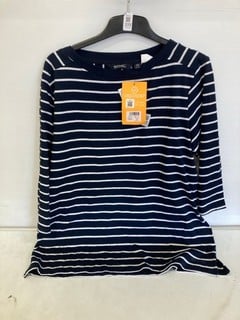 Lot 35  
            Nottingham SR9 - Delivery Only 

                
WOMEN'S REGATTA NAVY PINSTRIPE LONG-SLEEVED T-SHIRT UK SIZE 18
