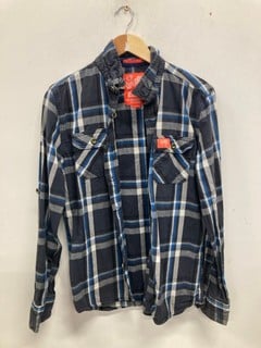 Lot 984  
            Nottingham SR9 - Delivery Only 

                
SUPERDRY BLACK/BLUE CHECK LS SHIRT UK SIZE L