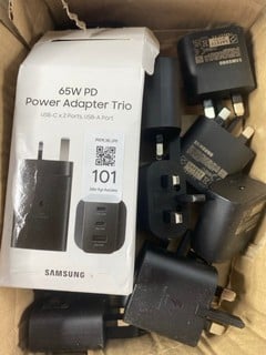 Lot 101  
            Nottingham Prem - Delivery Only 

                
BOX OF SAMSUNG ADAPTERS TO INC 65W POWER ADAPTER TRIO