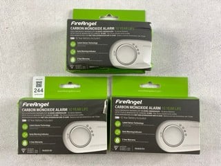 Lot 244  
            Nottingham Prem - Delivery Only 

                
3 X FIREANGEL CARBON MANOXIDE ALARM