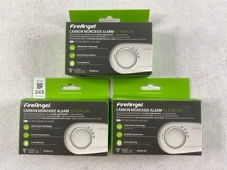 Lot 245  
            Nottingham Prem - Delivery Only 

                
3 X FIREANGEL CARBON MANOXIDE ALARM