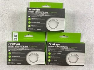 Lot 246  
            Nottingham Prem - Delivery Only 

                
3 X FIREANGEL CARBON MANOXIDE ALARM