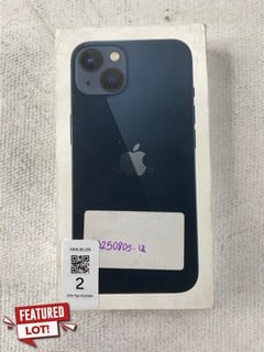 Lot 2  
            Nottingham Prem - Delivery Only 

                
APPLE IPHONE 13 128GB,MIDNIGHT MODEL A2633 ORIGINAL RRP £399 (SEALED)