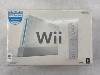 Lot 30  
            Nottingham Prem - Delivery Only 

                
NINTENDO WII GAMING CONSOLE: MODEL NO RVL-001 (EUR) (WITH BOX) [JPTN47588]