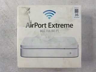 Lot 35  
            Nottingham Prem - Delivery Only 

                
APPLE AIRPORT EXTREME WIFI ROUTER: MODEL NO A1408 (WITH BOX) [JPTN47615]
