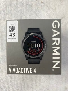 Lot 43  
            Nottingham Prem - Delivery Only 

                
GARMIN VIVOACTIVE 4 SMARTWATCH. (WITH BOX) [JPTN47556]