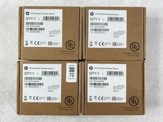 Lot 72  
            Nottingham Prem - Delivery Only 

                
4 X HP 285 SILENT WIRELESS MOUSE (SEALED)