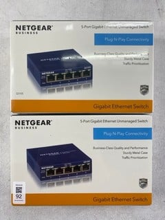 Lot 92  
            Nottingham Prem - Delivery Only 

                
2 X NETGEAR GIGABIT ENTHERNET SWITCH (SEALED)