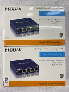 Lot 93  
            Nottingham Prem - Delivery Only 

                
2 X NETGEAR GIGABIT ENTHERNET SWITCH (SEALED)