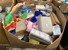 Lot 185  
            Edinburgh SR21 - Delivery Or Collection 

                
PALLET OF GENERAL GOODS TO INCLUDE SUPER KING FITTED SHEETS DEEP FIT | FITTED BOT...