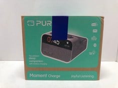 Lot 159  
            Edinburgh SR34RED - Delivery Only 

                
PURE MOMENT CLOCK RADIO, WAKE-UP LIGHT, BLUETOOTH-SPEAKER, NOISE MACHINE, CRYSTAL...