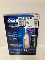 Lot 168  
            Edinburgh SR34RED - Delivery Only 

                
ORAL-B GENIUS X 2X ELECTRIC TOOTHBRUSHES WITH ARTIFICIAL INTELLIGENCE, APP CONNEC...