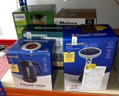 Lot 180  
            Edinburgh SR34RED - Delivery Only 

                
QUANTITY OF KITCHEN & APPLIANCES ITEMS TO INCLUDE RUSSELL HOBBS STEAM GENIE HANDH...