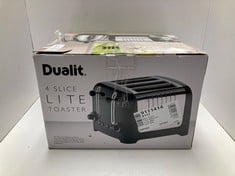 Lot 329  
            Edinburgh SR34RED - Delivery Only 

                
DUALIT 4 SLICE LITE TOASTER | 2KW TOASTS 120 SLICES AN HOUR | POLISHED WITH HIGH ...