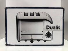 Lot 36  
            Edinburgh SR34RED - Delivery Only 

                
DUALIT 2+1 COMBI TOASTER - STAINLESS STEEL - HAND BUILT IN THE UK - REPLACEABLE P...