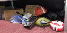 Lot 384  
            Edinburgh SR34RED - Delivery Only 

                
QUANTITY OF SPORTS & EXERCISE ITEMS TO INCLUDE MITRE FINAL RECREATIONAL FOOTBALL ...