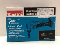 Lot 38  
            Edinburgh SR34RED - Delivery Only 

                
MAKITA DJN161Z 18V LI-ION LXT 1.6MM NIBBLER , BLUE. 18 + ID REQUIRED : LOCATION -...