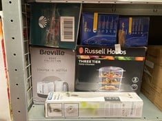 Lot 419  
            Edinburgh SR34RED - Delivery Only 

                
QUANTITY OF KITCHEN & APPLIANCES ITEMS TO INCLUDE RUSSELL HOBBS DUAL VOLTAGE STEA...