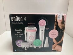 Lot 432  
            Edinburgh SR34RED - Delivery Only 

                
BRAUN SILK-ÉPIL BEAUTY SET 9 9-985 DELUXE 7-IN-1 CORDLESS WET & DRY HAIR REMOVAL ...