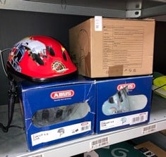 Lot 472  
            Edinburgh SR34RED - Delivery Only 

                
QUANTITY OF SPORTS & EXERCISE ITEMS TO INCLUDE ABUS CHILDREN'S HELMET SMILEY 3.0 ...