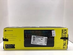 Lot 294  
            Edinburgh SR24 - Delivery Only 

                
CORSAIR K70 CORE TKL WIRELESS RGB GAMING KEYBOARD.: LOCATION - D RACK