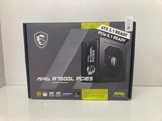 Lot 297  
            Edinburgh SR24 - Delivery Only 

                
MAG A750GL PCIE5 750 WATT POWER SUPPLY.: LOCATION - D RACK