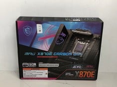 Lot 341  
            Edinburgh SR24 - Delivery Only 

                
MSI MPG X870E CARBON WIFI MOTHERBOARD, ATX - SUPPORTS AMD RYZEN 9000 / 8000 / 700...
