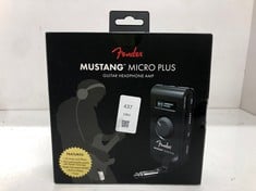 Lot 437  
            Edinburgh SR24 - Delivery Only 

                
FENDER MUSTANG MICRO PLUS GUITAR AMP, ULTIMATE PERSONAL HEADPHONE AMPLIFIER WITH ...